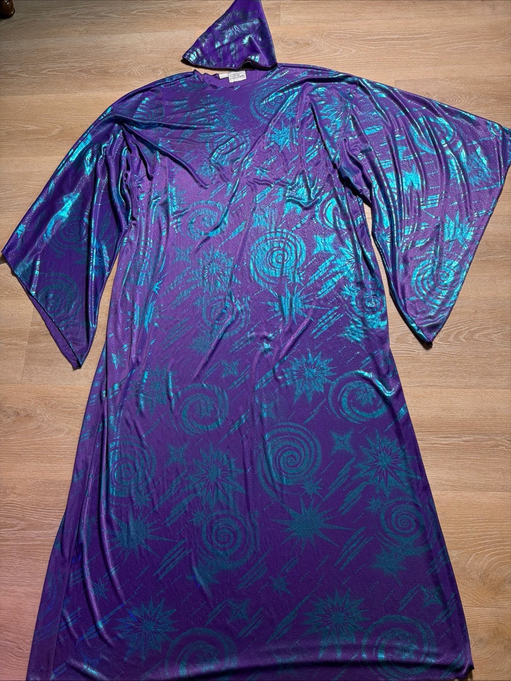 California Costume Collections Celestial Super Wizard Robe Purple & Teal Costume